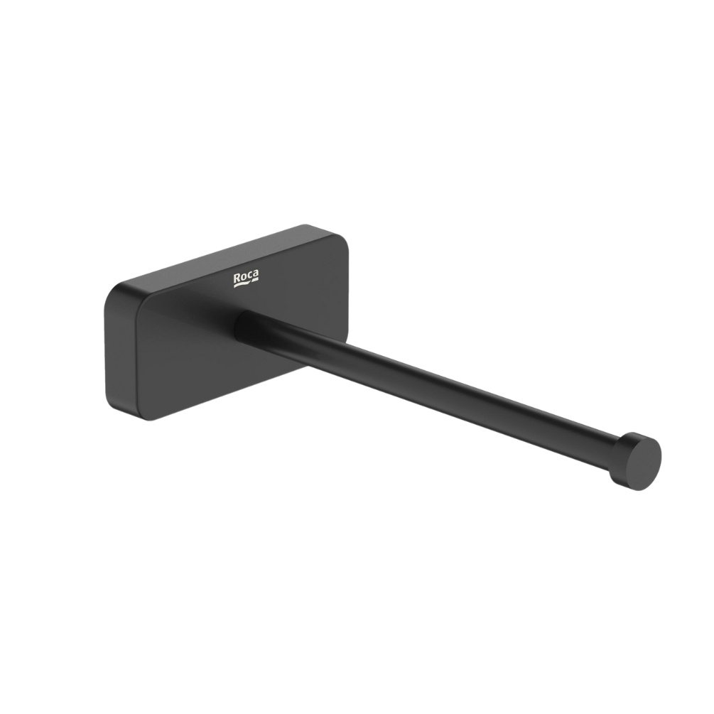 Cut out image of the Roca Sonata Matt Black Spare Toilet Roll Holder